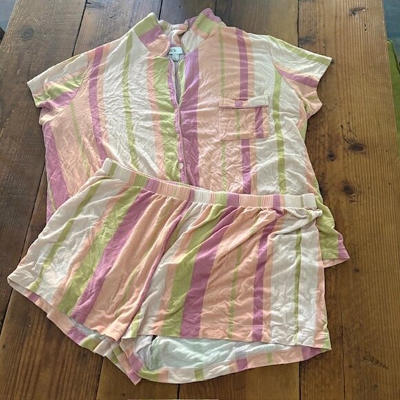Nordstrom Stripe Pajama Short Set - Size XL - Picture 1 of 3